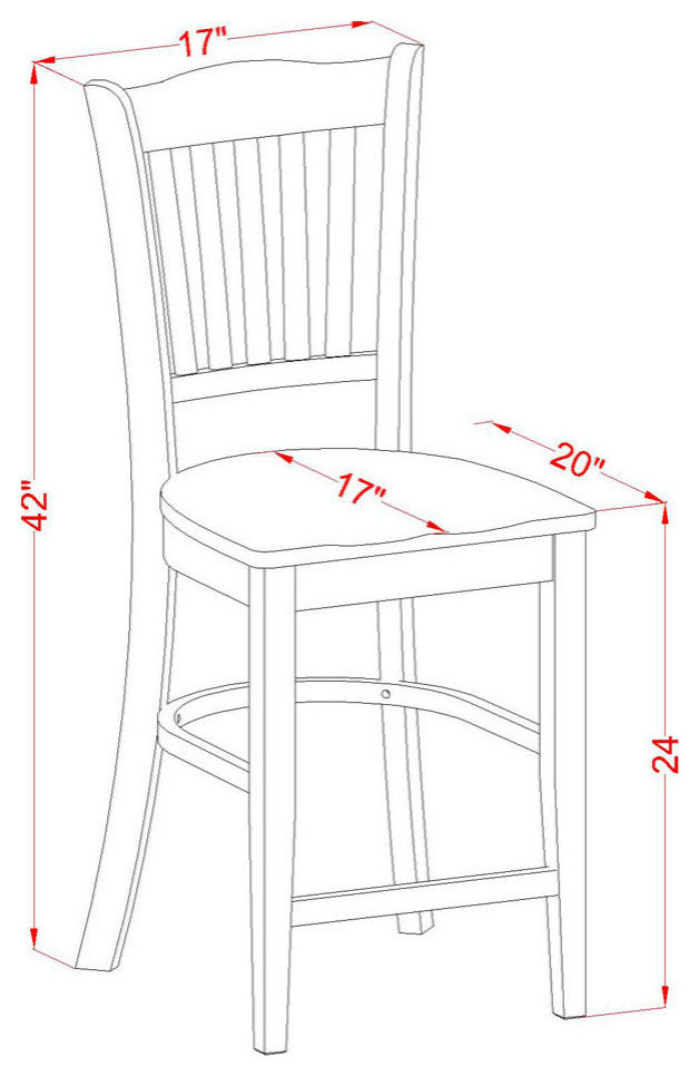 Groton Counter Stools With Wood Seat, Oak Finish Set of 2