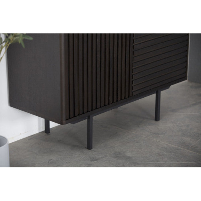 Walnut buffet table wood and stainless steel kitchen table TV stand table