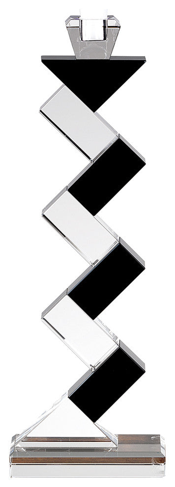 2 Piece Angela Black And White Candlestick Set, 14"