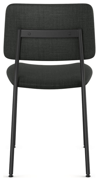 Amisco Sullivan Dining Chair, Black Polyester / Black Metal