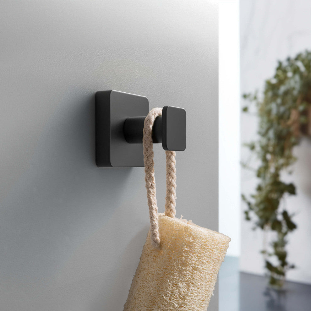 Blaze Bathroom Towel & Robe Hook, Matte Black