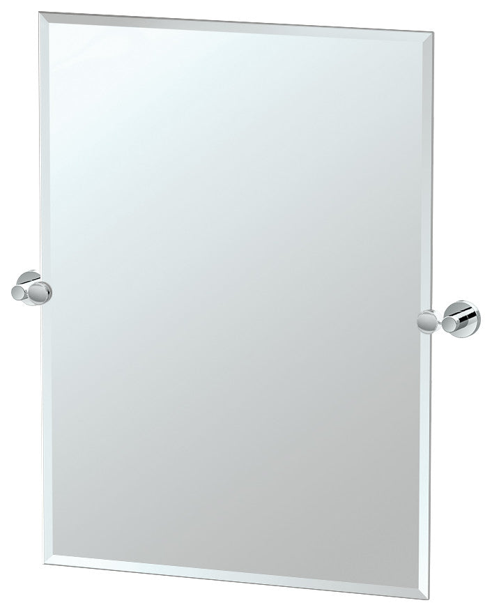 Glam Frameless Rectangle Mirror, Chrome, 31.5"