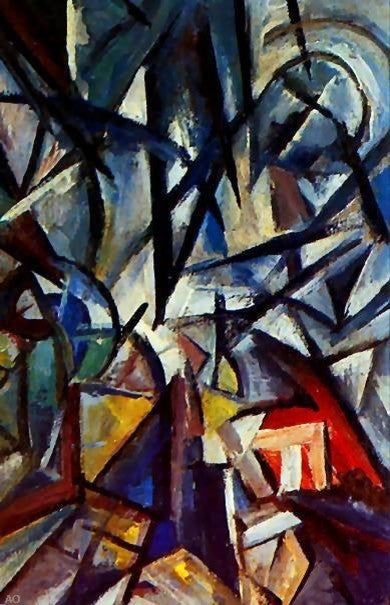Olga Rozanova Disjunction of Forms, 18"x27" Wall Decal