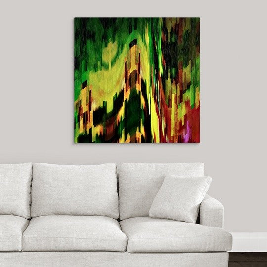 "Spring Rain II" Wrapped Canvas Art Print, 35"x35"x1.5"