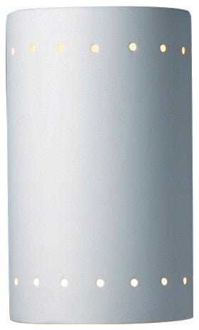 Ambiance Small Cylinder/Perfs, Closed Top, Wall Sconce, Bisque, LED