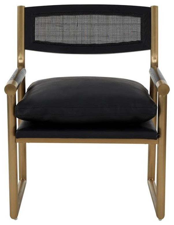 Harlow Black Vegan Leather Armchair