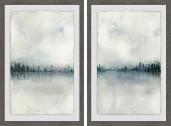Cloudy Lake Diptych, Set of 2, 24x36 Panels