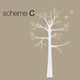 Shelving Tree With Birds, Three Colors, Color Scheme C, 55"x94"