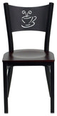 Flash Furniture Hercules Black Back Metal Dining Chair in Mahogany