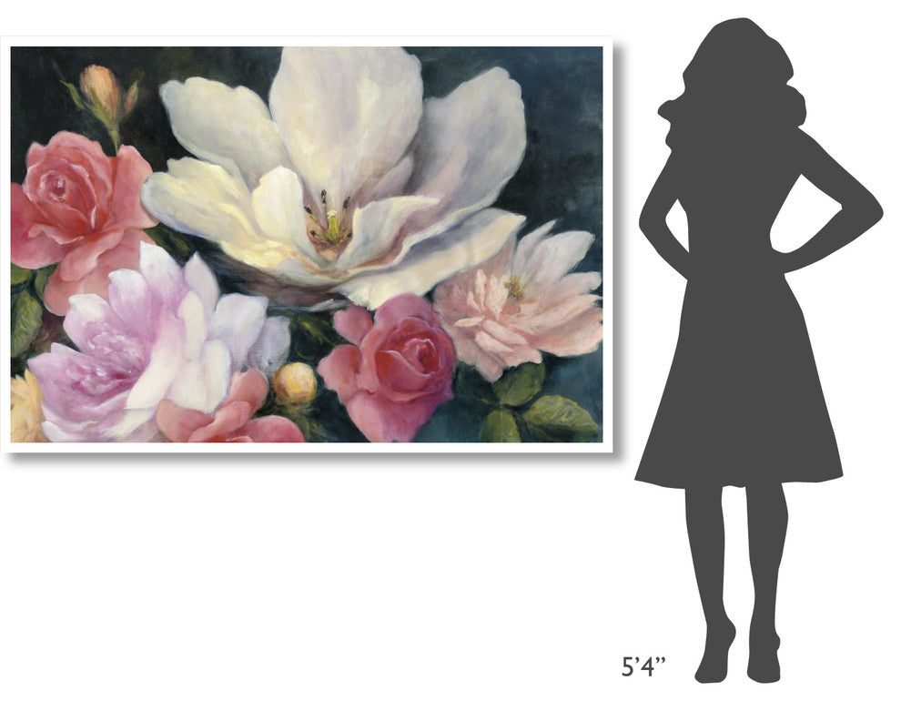 "Flemish Fantasy Rose Crop" Digital Paper Print by Julia Purinton, 62"x42"