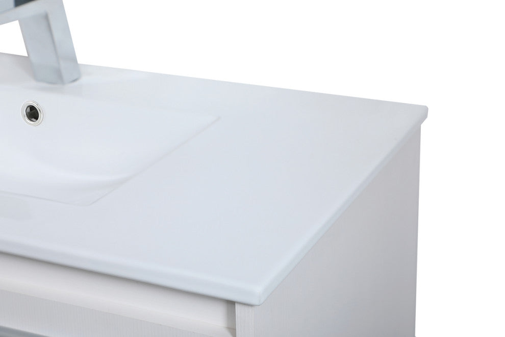 36" Single Bathroom Floating Vanity, White