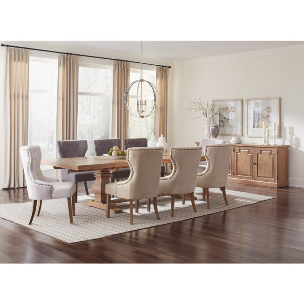 Wood Dining Side Chair, Beige Finish