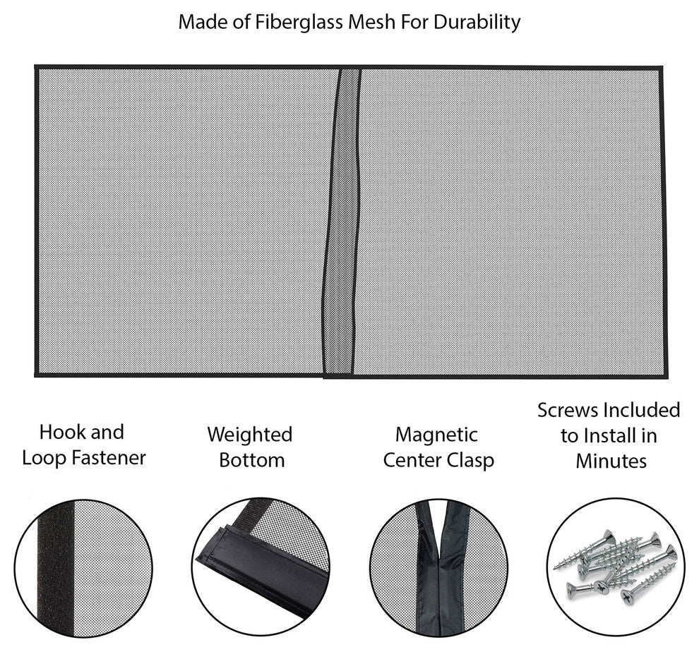 Magnetic Garage Door Screen Two Car Garage- Heavy Duty Weighted by Pure Garden