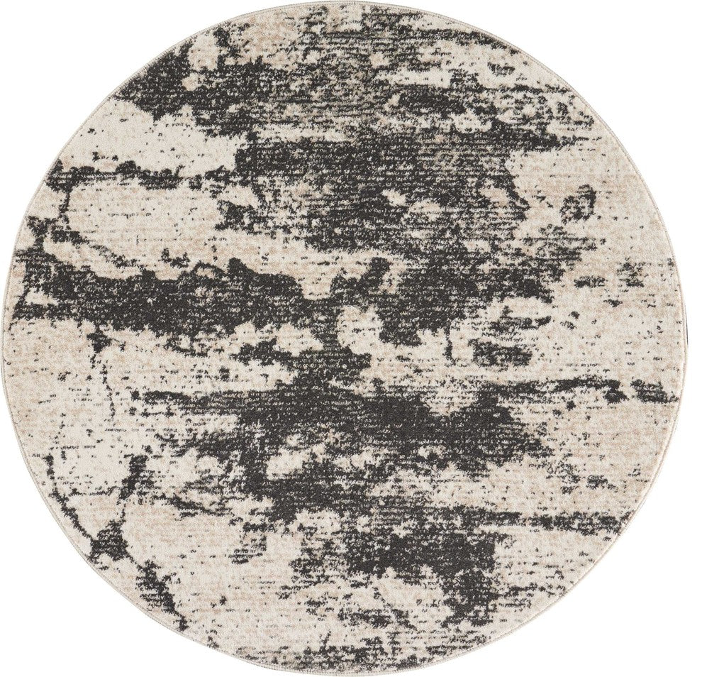 Nourison Maxell Ivory/Gray Area Rug, 3'10"x3'10"
