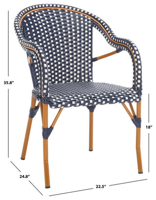 Safavieh Outdoor California Armchair, Navy/White