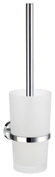Home Toilet Brush With Glass Container Chrome