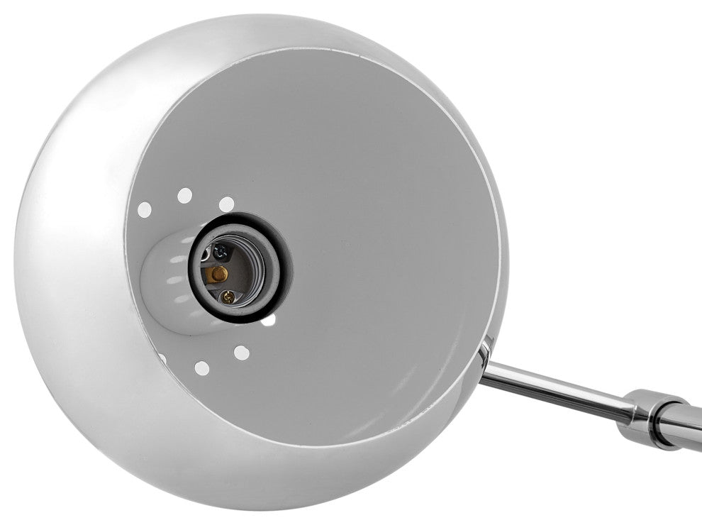 Inspired Home Emmalin Table Lamp, Marble Stone Base, Chrome