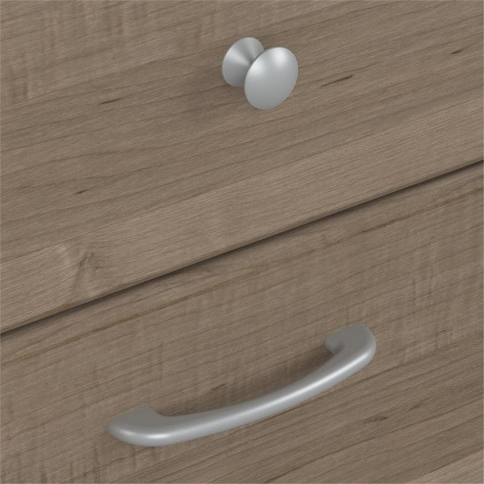 Scranton & Co 60" Traditional Engineered Wood L Shaped Computer Desk in Ash Gray