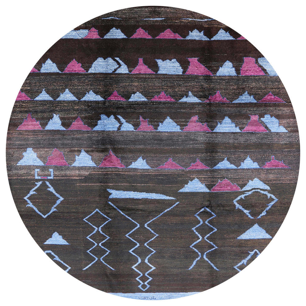 Ahgly Company Indoor Round Mid-Century Modern Area Rugs, 4' Round