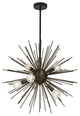 8 Light Incandescent Pendant, Matte Black
