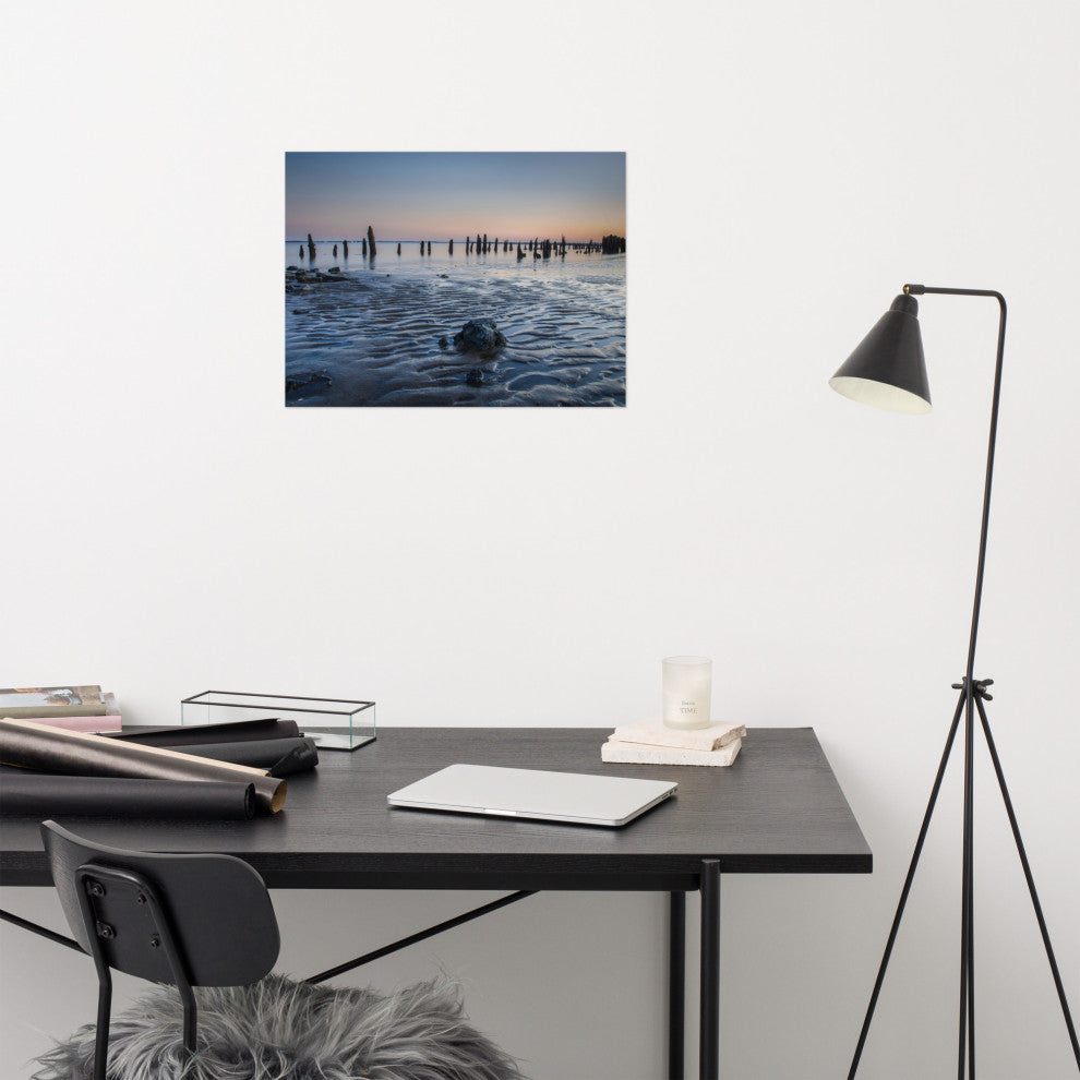 Low Tide At Battery Landscape Photo, Beach Unframed Wall Art Print, 18" X 24"