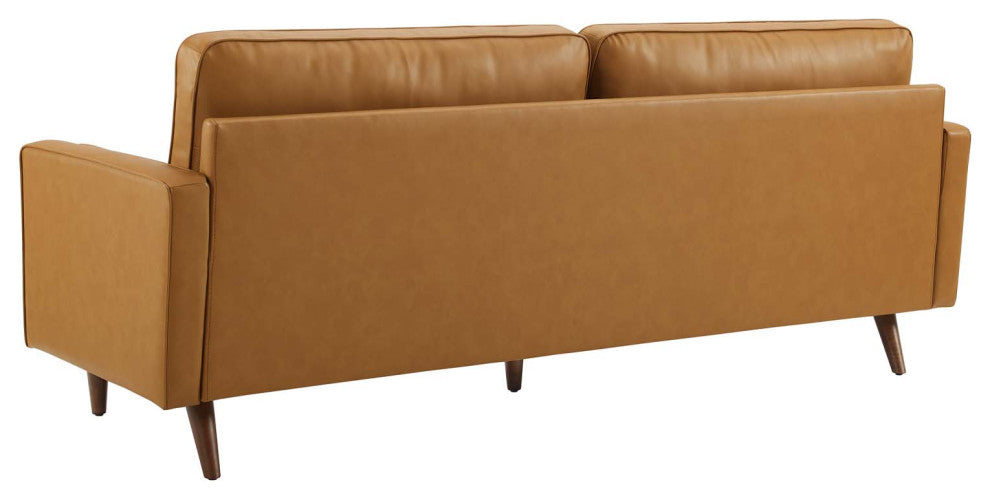 Sofa, Leather, Tan, Modern, Living Lounge Room Hotel Lobby Hospitality