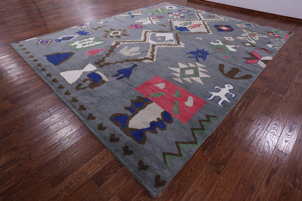 12' 3" X 14' 11" Moroccan Handmade Wool Rug - Q13114