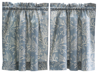 Lexington Leaf Tailored Tiers, Blue, "56 X 24"