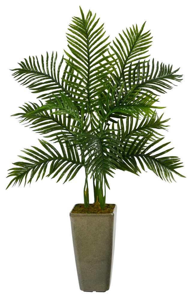 4'' Areca Palm Artificial Tree, Green Planter, Real Touch