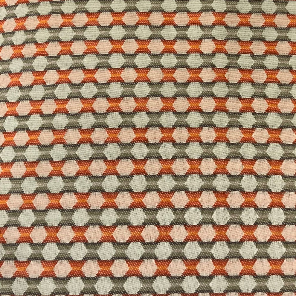 Sunny Cave Orange and Beige Luxury Throw Pillow, 24"x24"