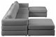 Beckham Linen Textured Fabric 6-Piece Modular U-Shaped Sectional, Grey