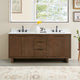 Mowry Bathroom Vanity, Brown Brushed Oak, 72", No Mirror