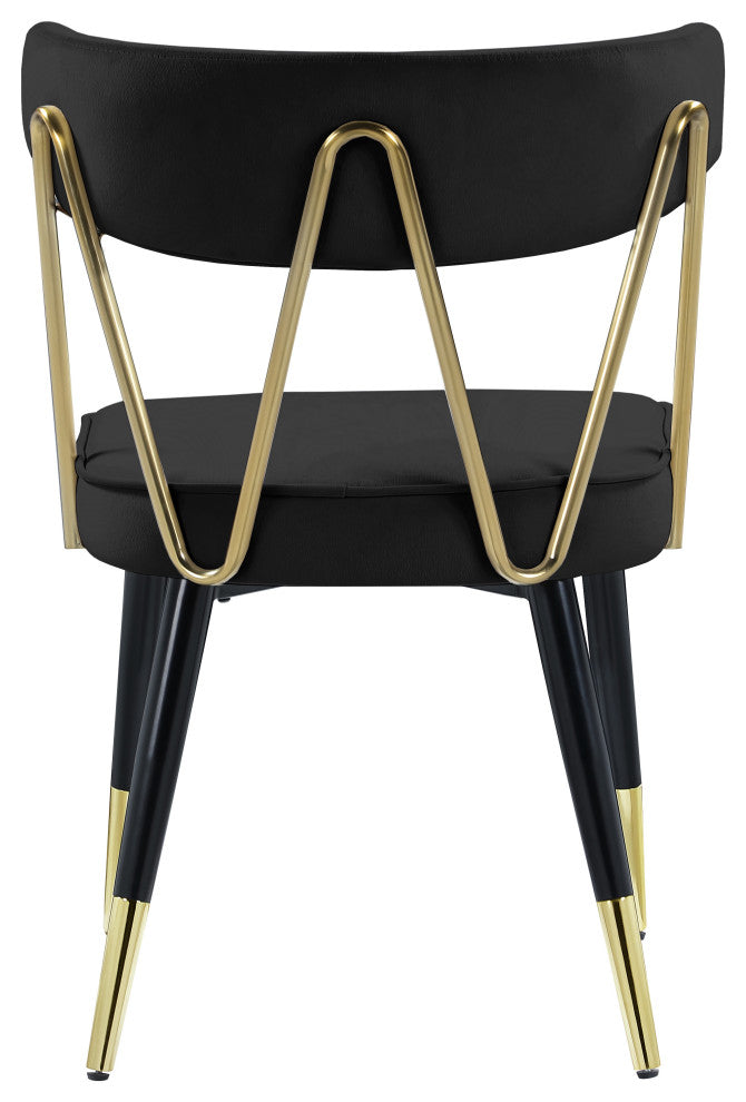 Rheingold Upholstered Dining Chair, Black, Velvet