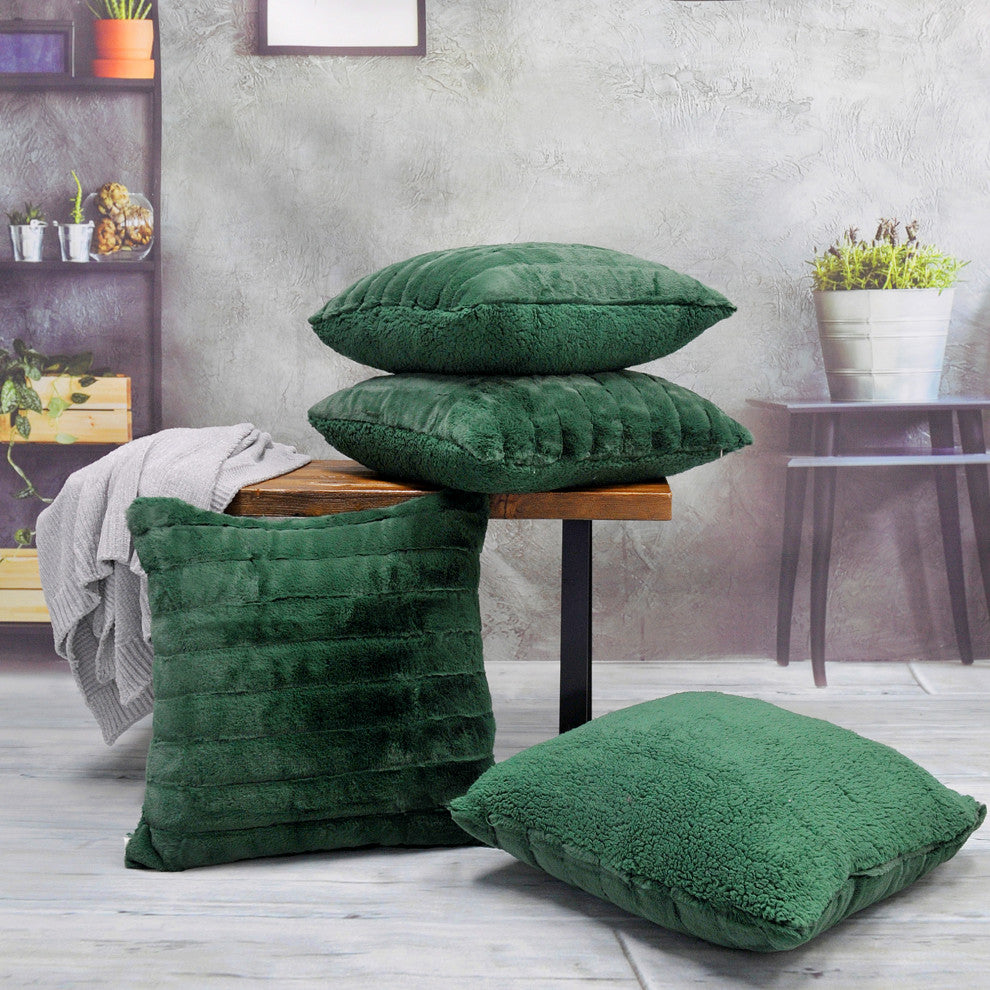 Super Mink Throw Pillow Covers, Set of 4, Eden, 20''x20''