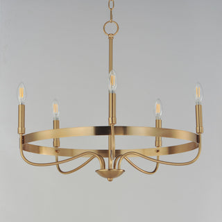 Maxim 14495 Frankie 5 Light 26"W Taper Candle Style Chandelier - Heritage
