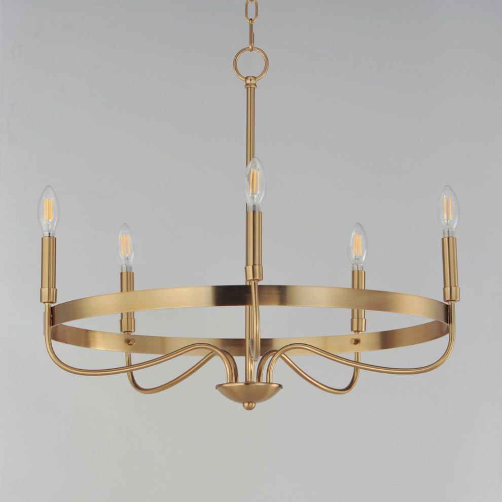 Maxim 14495 Frankie 5 Light 26"W Taper Candle Style Chandelier - Heritage