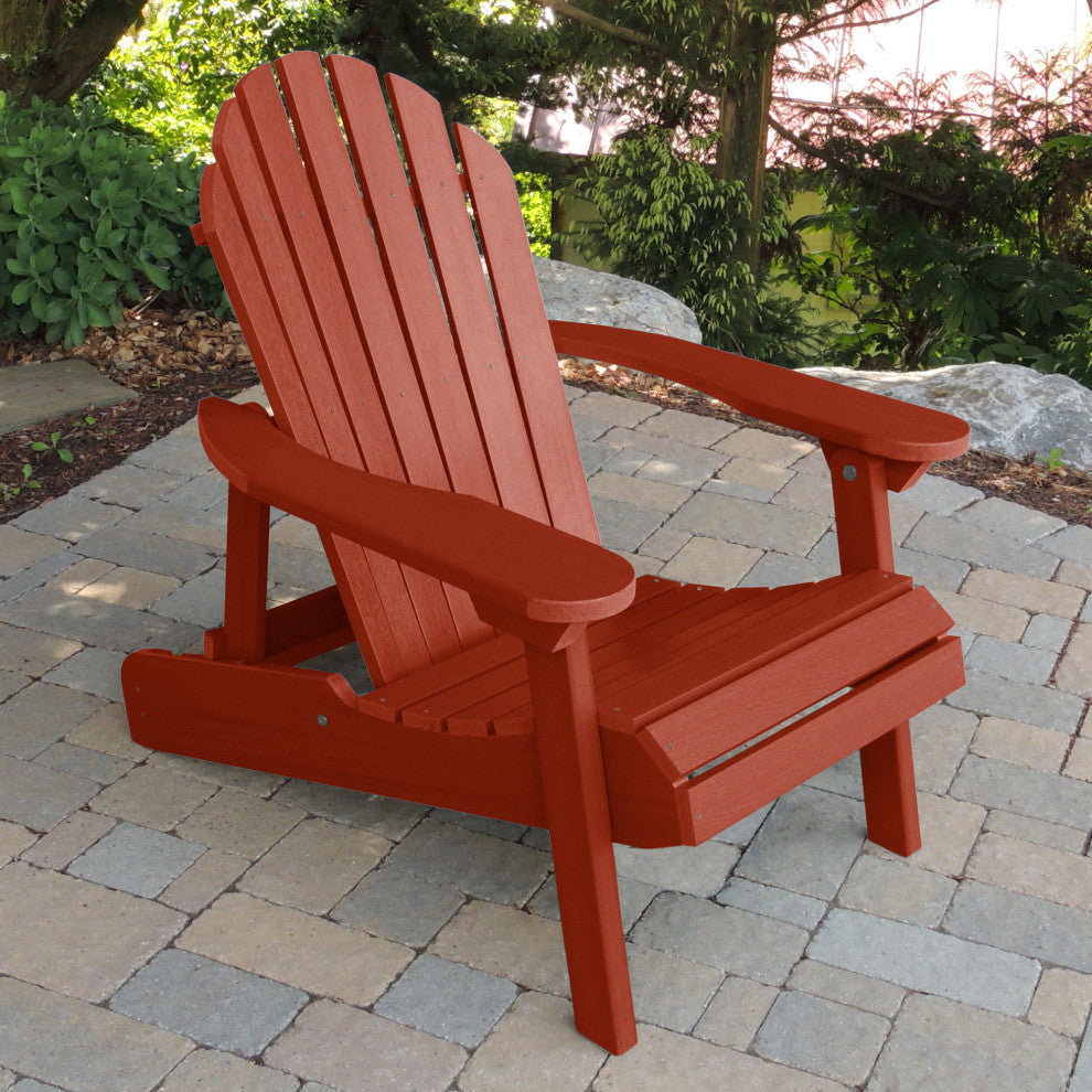 Merrow Folding & Reclining Adirondack Chair, Red