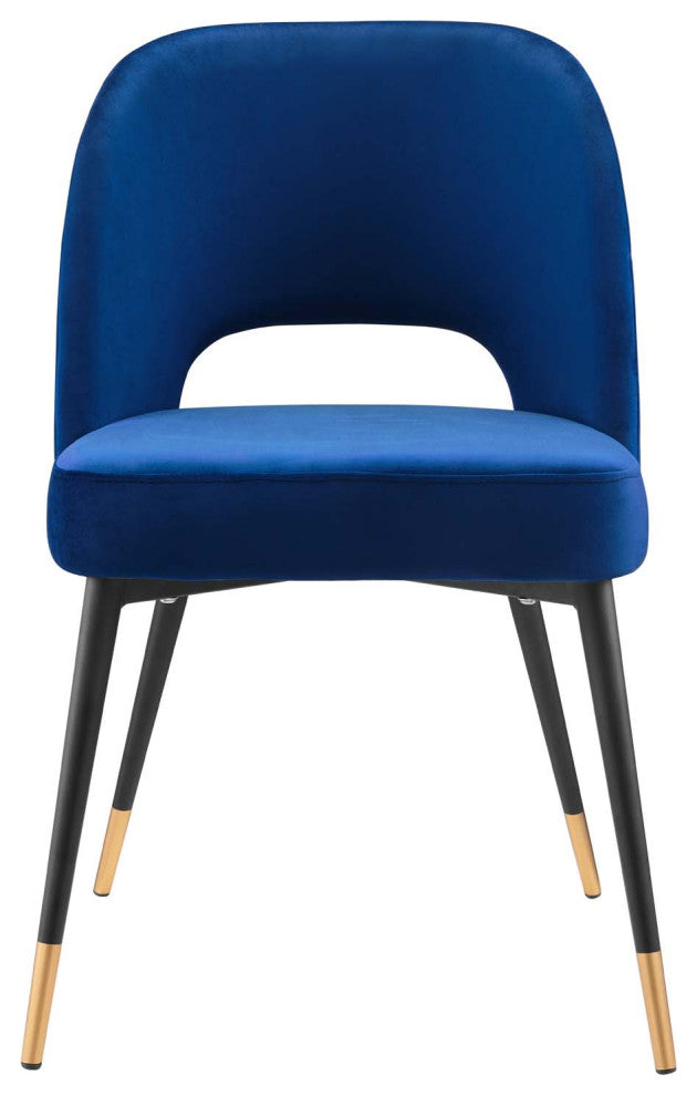 Rouse Performance Velvet Dining Side Chair Navy