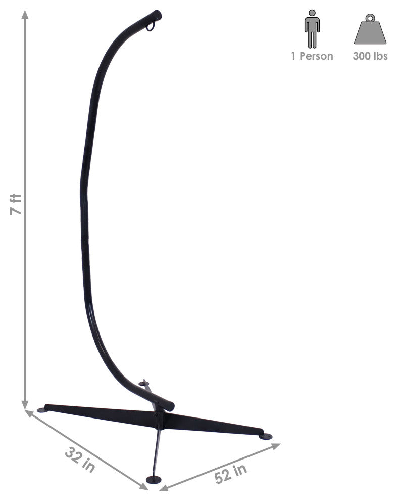 Sunnydaze Powder- Coated Steel C-Stand for Hanging Hammock Chairs and Swings