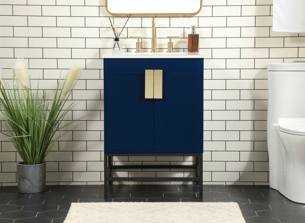 Home Living 19" Modern Blue-Light Bathroom Vanity