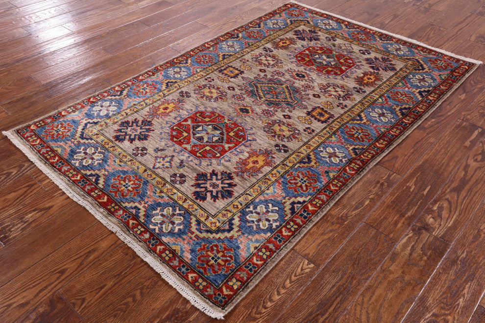 Super Kazak Handmade Wool Rug 3' 10" X 6' 1" Q7802