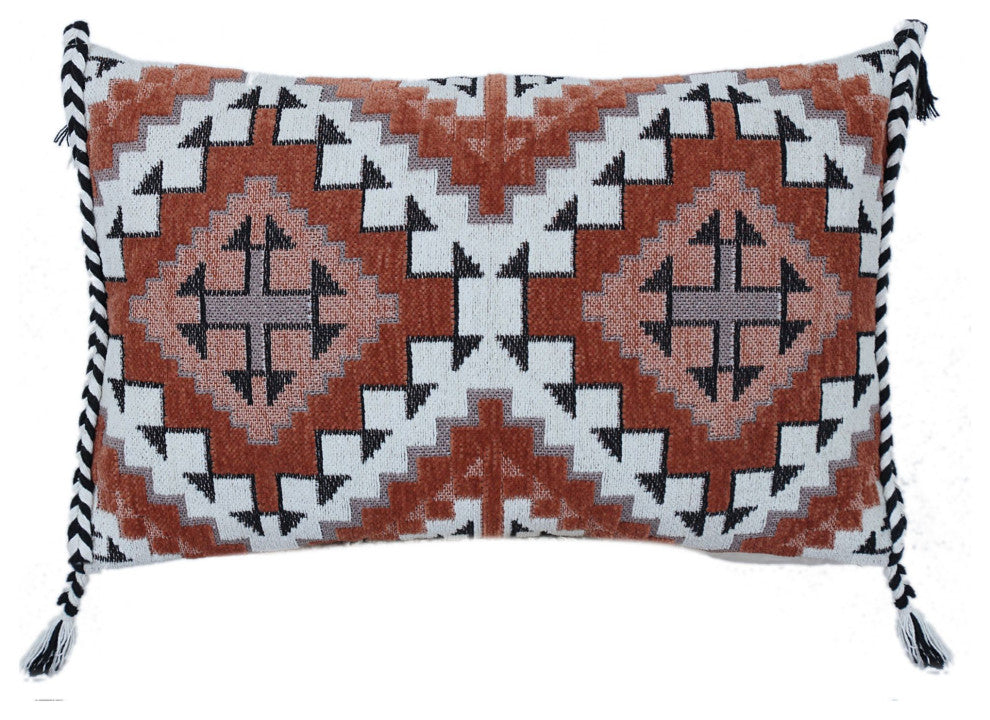Fawn Machine Woven with Tassels Villere Throw Pillow, 16" x 26"