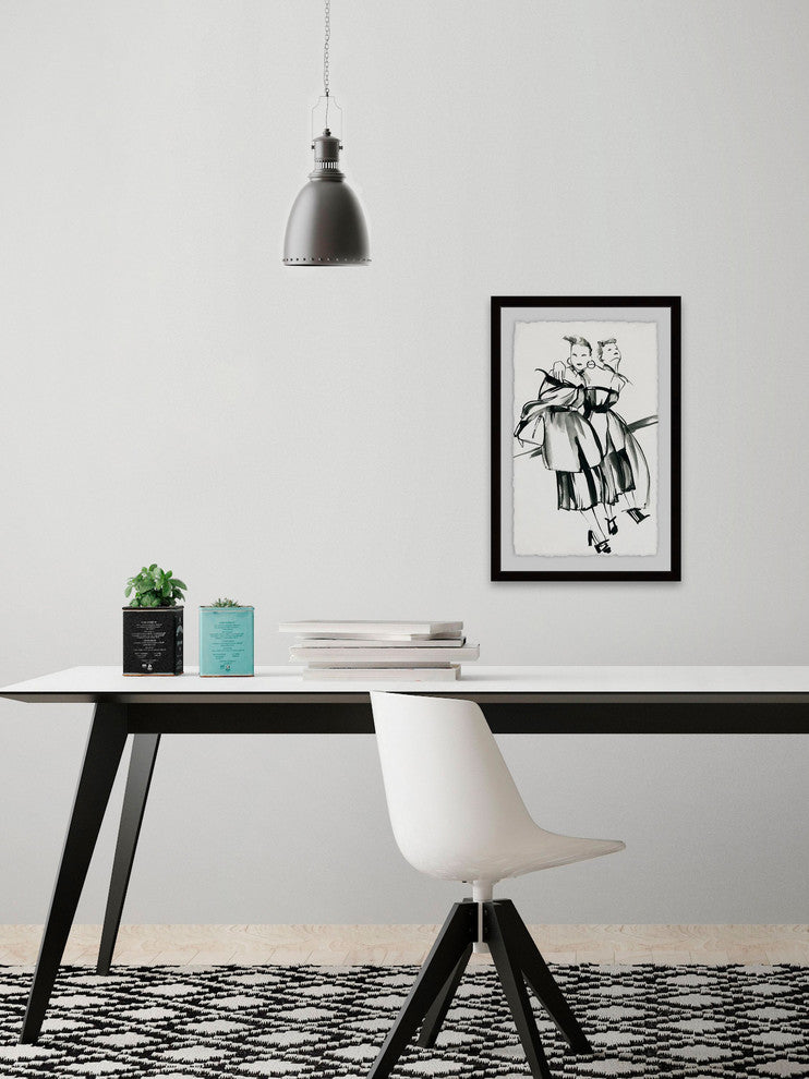 "Twin Fun" Framed Painting Print, 24"x36"