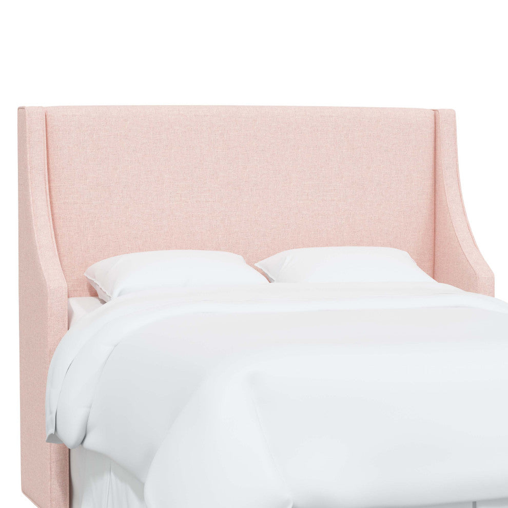 Fully Upholstered Wingback Headboard, Zuma Rosequartz, Queen