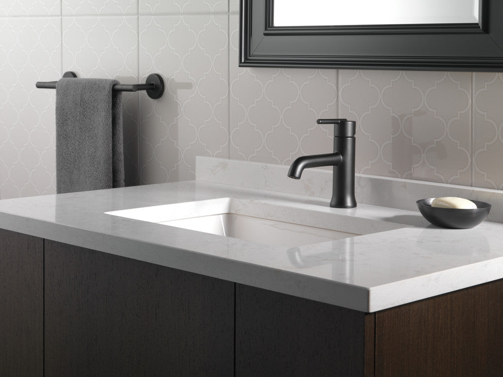 Delta Trinsic Single Handle Bathroom Faucet, Matte Black, 559LF-BLLPU