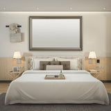 Woodford Framed Wall Mirror, Nickel, 28" X 54"