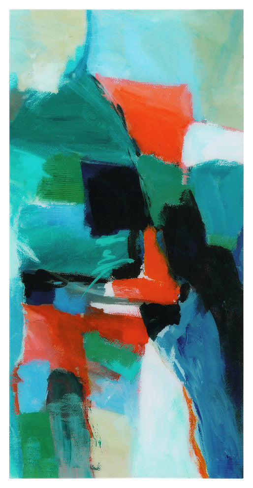 "Color Splash"  Abstract Wall Art Tempered Glass Contemporary Wall Art 72" x 36"