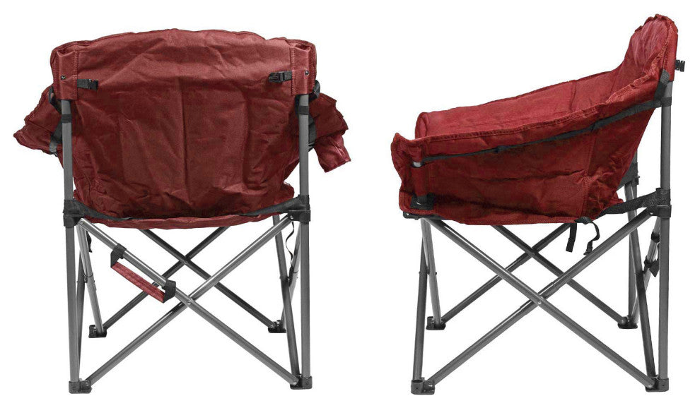 Guidesman Padded Folding Club Chair for Camping Recreation and Dorms, Red