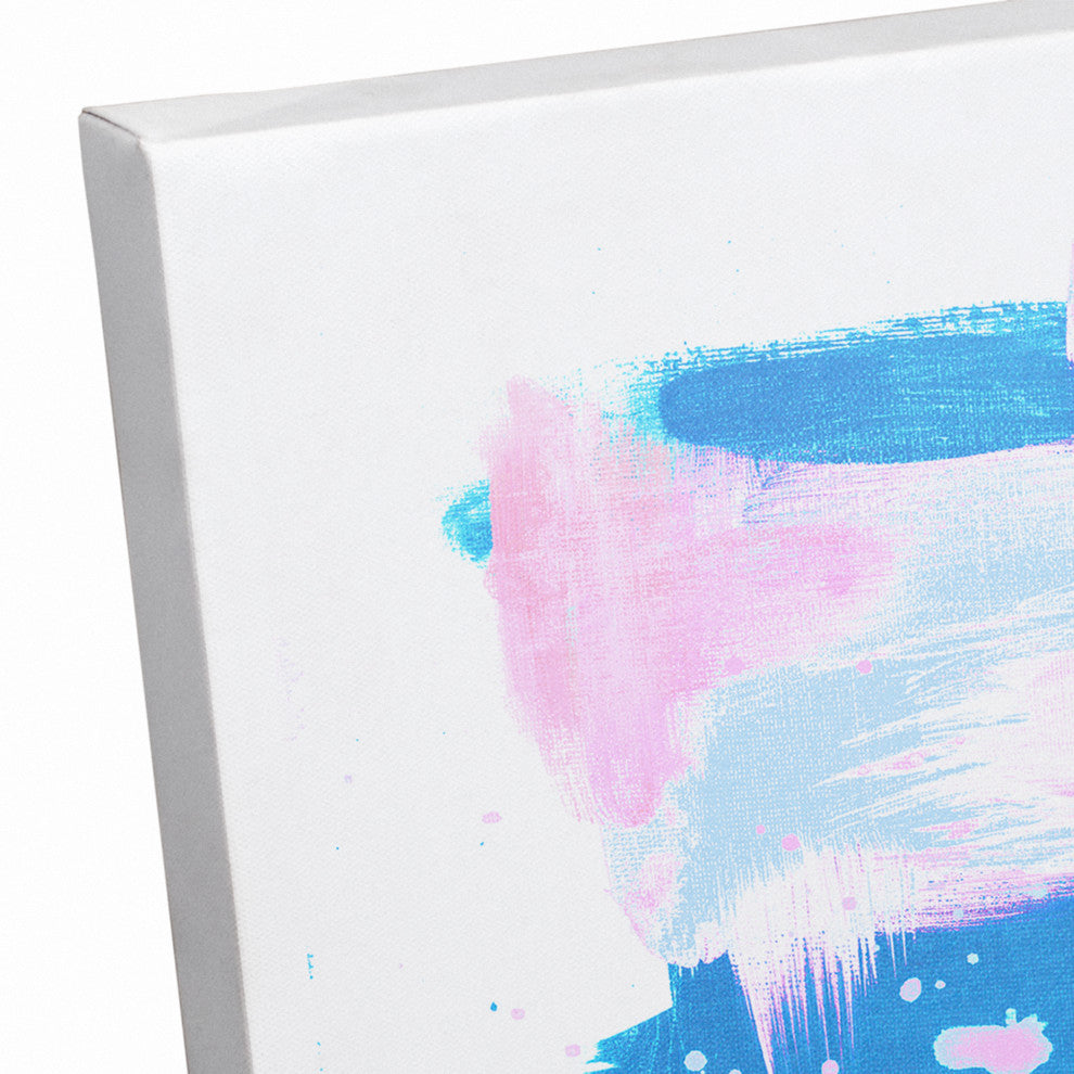 Pink and Blue Abstract Pastel Splash 20x30 Canvas Wall Art