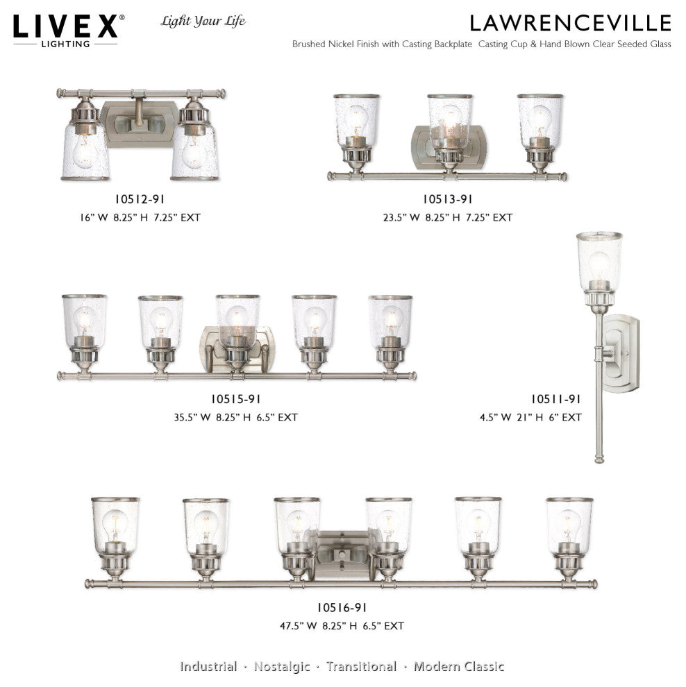 Livex Lighting 10511 Lawrenceville 21" Tall Commercial Wall - Polished Chrome